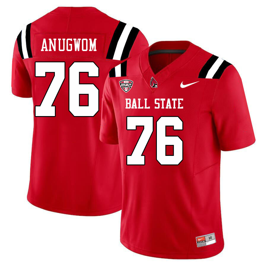 Ball State Cardinals #76 Arkel Anugwom College Football Jerseys Stitched Sale-Cardinal